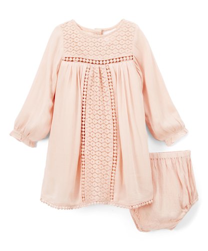 Baby Pink Lace Detail Dress - Kids Wholesale Boutique Clothing, Dress - Girls Dresses, Yo Baby Wholesale - Yo Baby