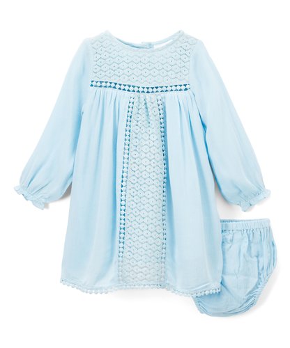 Blue Lace Detail Dress - Kids Wholesale Boutique Clothing, Dress - Girls Dresses, Yo Baby Wholesale - Yo Baby