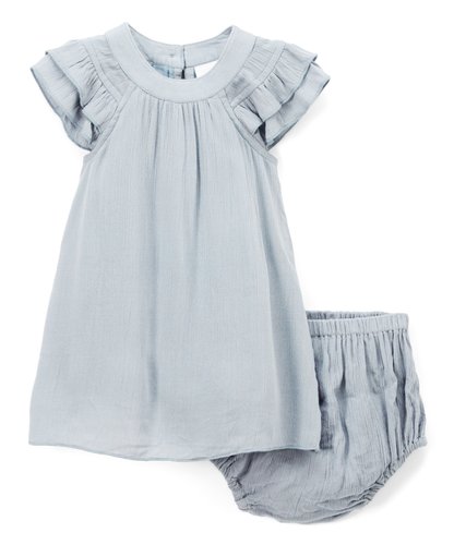 Powder Blue Ruffle Dress - Kids Wholesale Boutique Clothing, Dress - Girls Dresses, Yo Baby Wholesale - Yo Baby