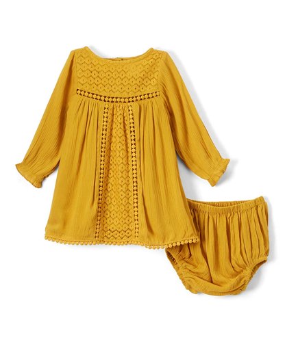 Mustard Lace Infant Dress - Kids Wholesale Boutique Clothing, Dress - Girls Dresses, Yo Baby Wholesale - Yo Baby