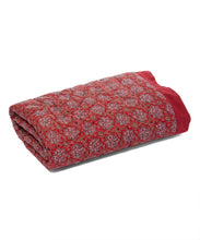 Maroon & Red Abstract Quilted Blanket