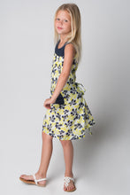 Floral Navy & Yellow Apron Style Dress - Kids Wholesale Boutique Clothing, Dress - Girls Dresses, Yo Baby Wholesale - Yo Baby