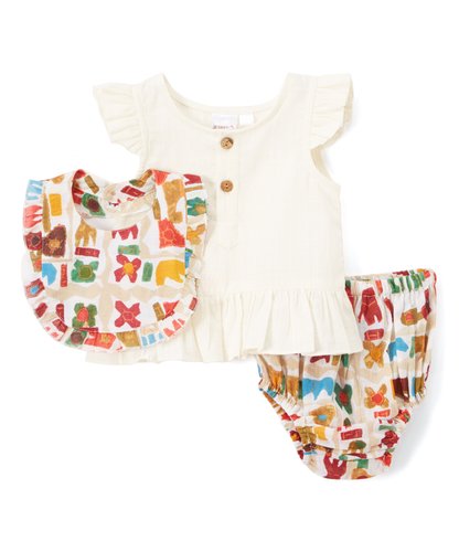 Abstract Animal Print 3pc. Set - Kids Wholesale Boutique Clothing, 2-pc. set - Girls Dresses, Yo Baby Wholesale - Yo Baby
